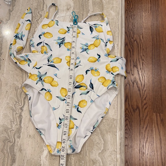 🍋  lemon Straight Neck textured One Piece NWOT - Picture 14 of 16